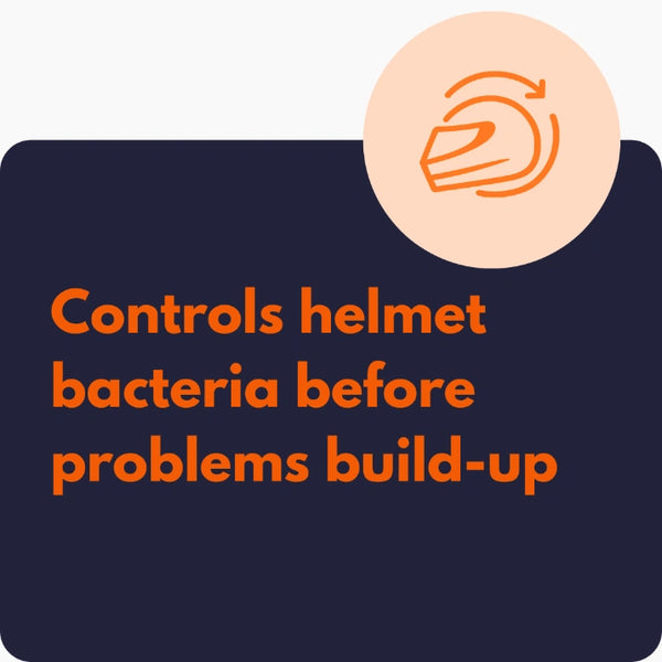 Controls helmet bacteria before problems build-up