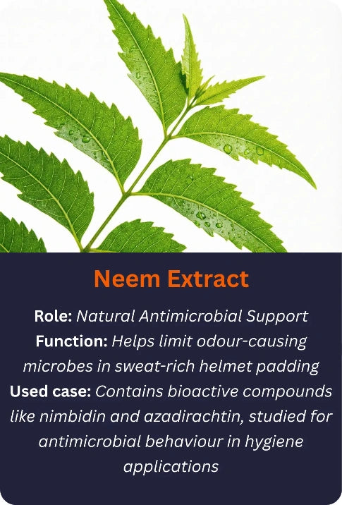 Neem extract information with a branch of neem leaves.