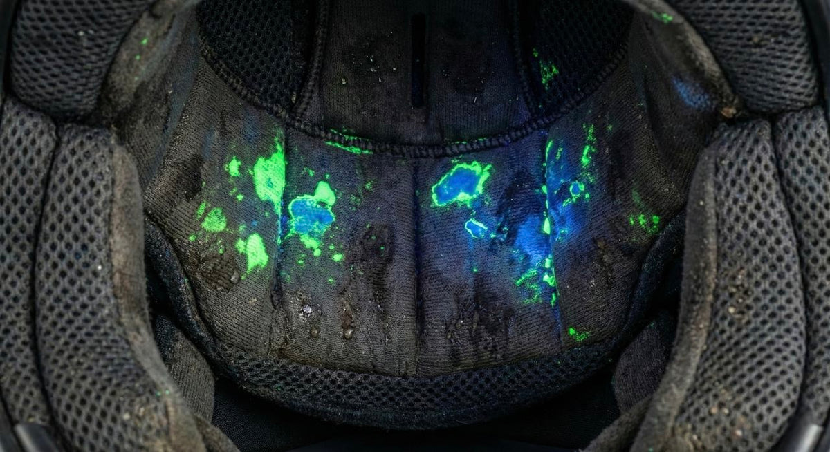 Close-up of dirty helmet
